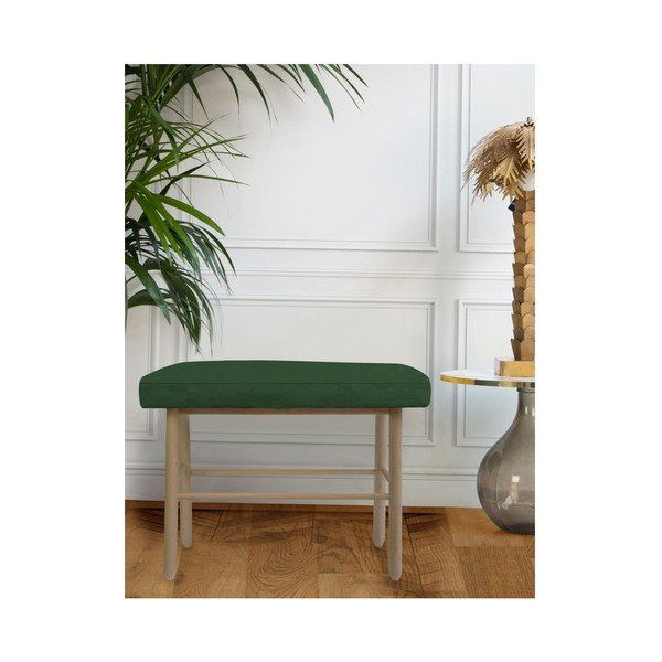 Priežu koka krēsls ar tumši zaļu samta Velvet Atelier pārvalku-image-1