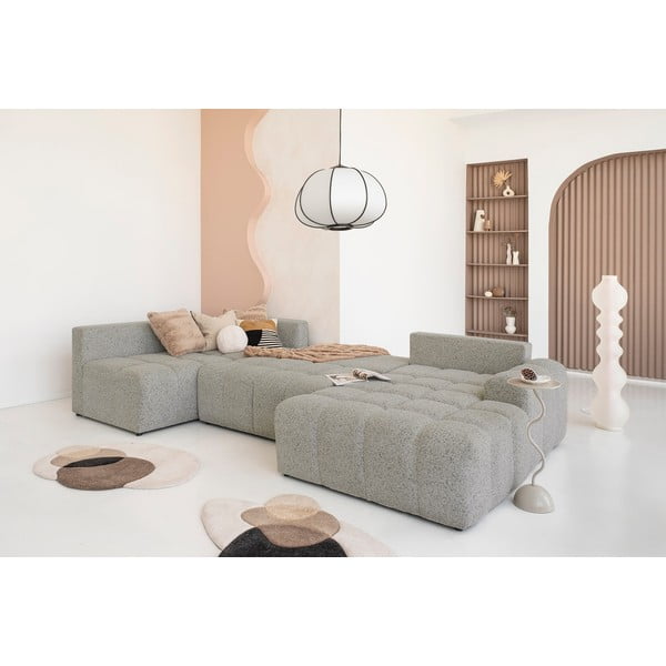 Gaiši brūns salokāms modulārais stūra dīvāns ar uzglabāšanas vietu (ar kreiso stūri) Lulu – Miuform-image-2