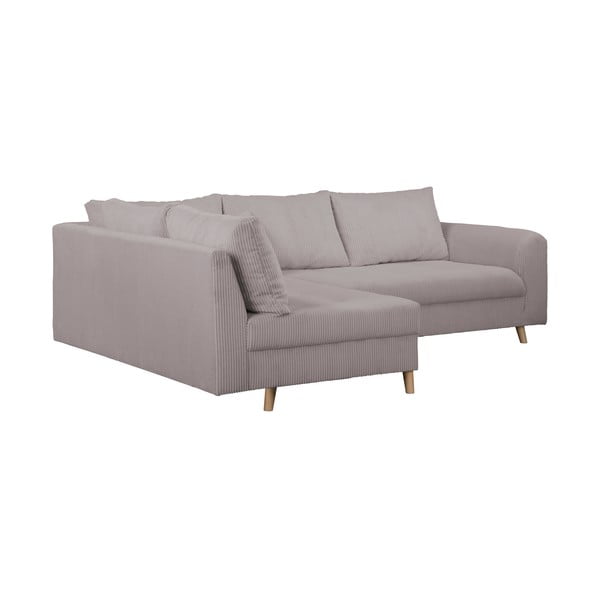 Pelēks velveta stūra dīvāns (ar kreiso stūri) Ariella – Ropez-image-3