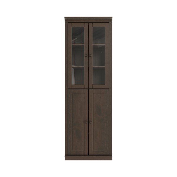 Tumši brūna priedes masīvkoka vitrīna 74x223x37 cm Anita – Støraa
