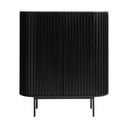Melns skapītis ar ozolkoka imitāciju 125x110 cm Siena – Unique Furniture