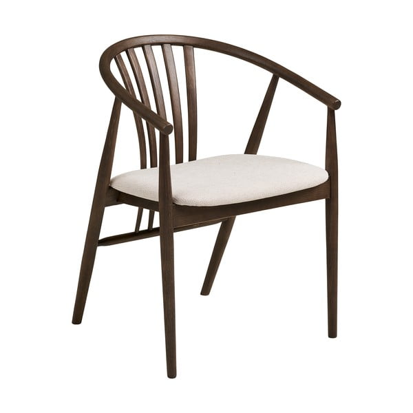 Tumši brūns ozola masīvkoka pusdienu krēsls ar roku balstiem Agustin – House Nordic