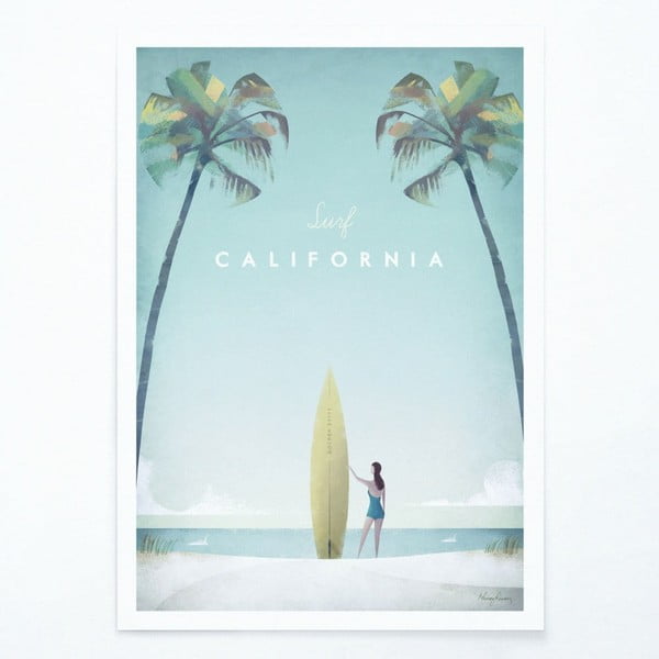 Plakāts Travelposter California, 50 x 70 cm