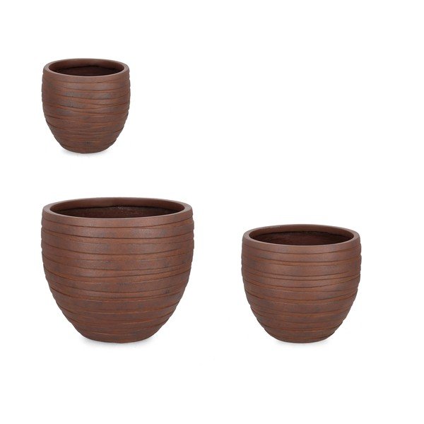 Puķu podi (3 gab.) ø 46 cm Strips – Bizzotto-image-1