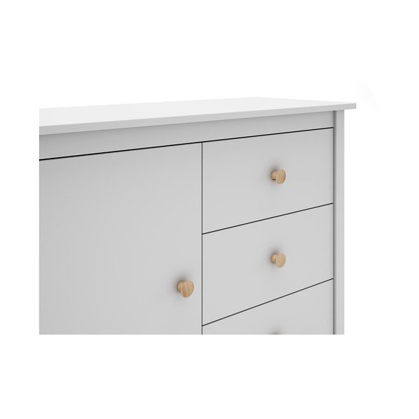 Balta zema bērnu kumode no priedes 90x80 cm Max – Marckeric-image-1