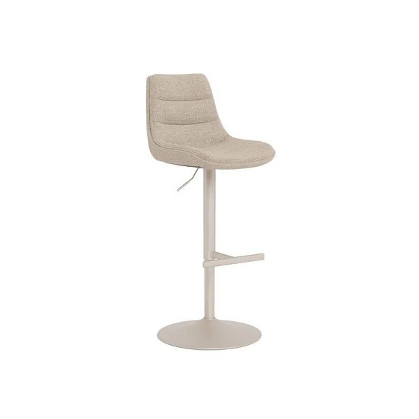 Bēši polsterēti bāra krēsli ar regulējamu augstumu/grozāmi (2 gab.) (sēdekļa augstums 65 cm) Adisa – Actona