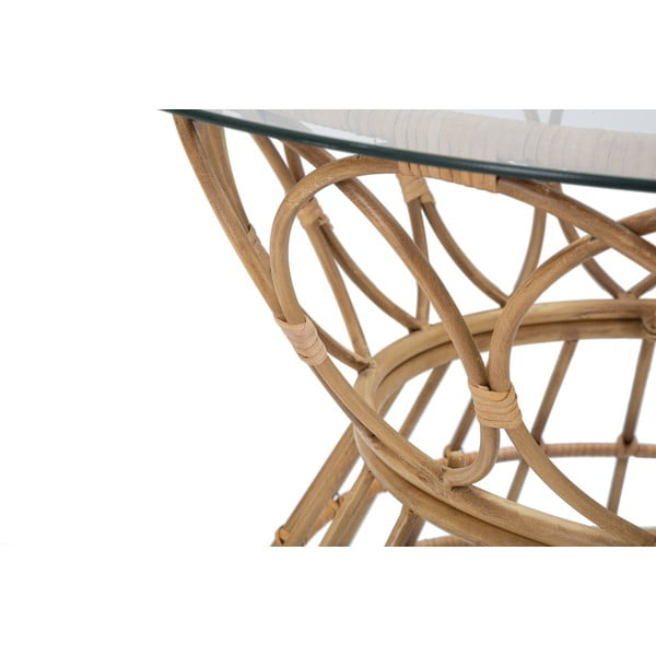 Dabīga toņa apaļš kafijas galdiņš ar stikla virsmu ø 75 cm Panama – Mauro Ferretti-image-4