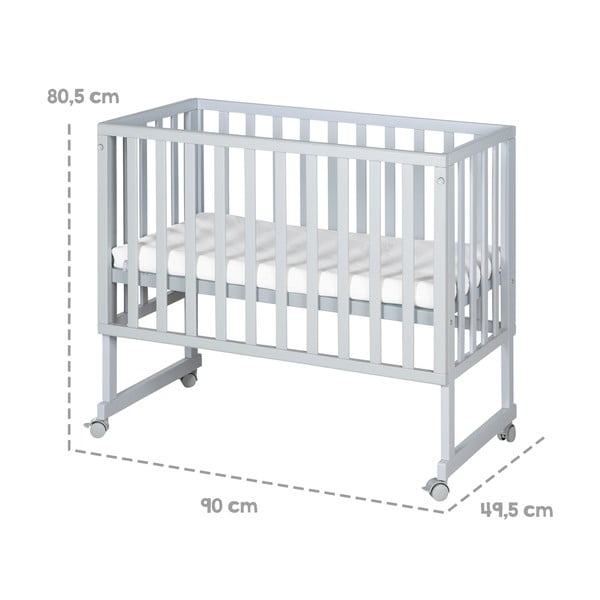 Pelēka bērnu gultiņa 90x45 cm – Roba-image-4