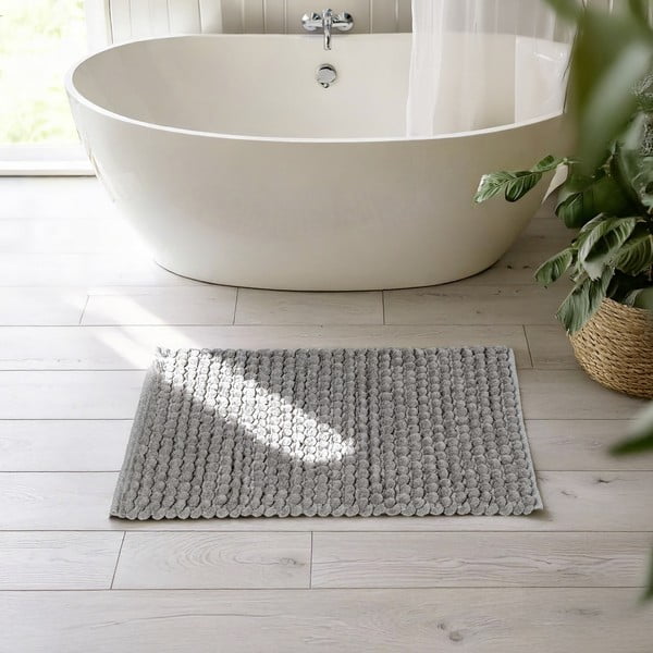 Pelēks tekstila vannas istabas paklājiņš 50x80 cm Solivo – Wenko-image-1