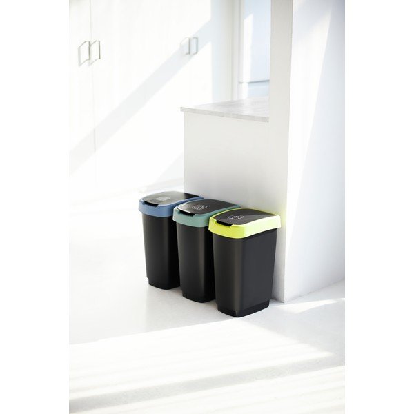Pārstrādātas plastmasas atkritumu tvertne 10 L Twist – Rotho-image-1