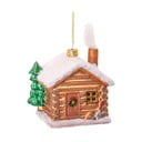 Stikla ar rokām izgatavots Ziemassvētku eglītes rotājums 10 cm Christmas Cabin – Sass & Belle