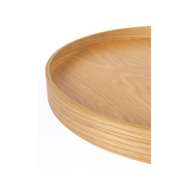 Apaļš sānu galdiņš ar ozolkoka imitācijas galda virsmu ø 40 cm Yuri S – White Label-image-3