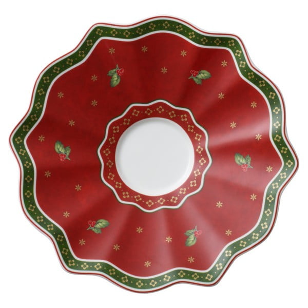 Sarkans porcelāna šķīvis ar Ziemassvētku motīvu Villeroy & Boch, ø 16,5 cm