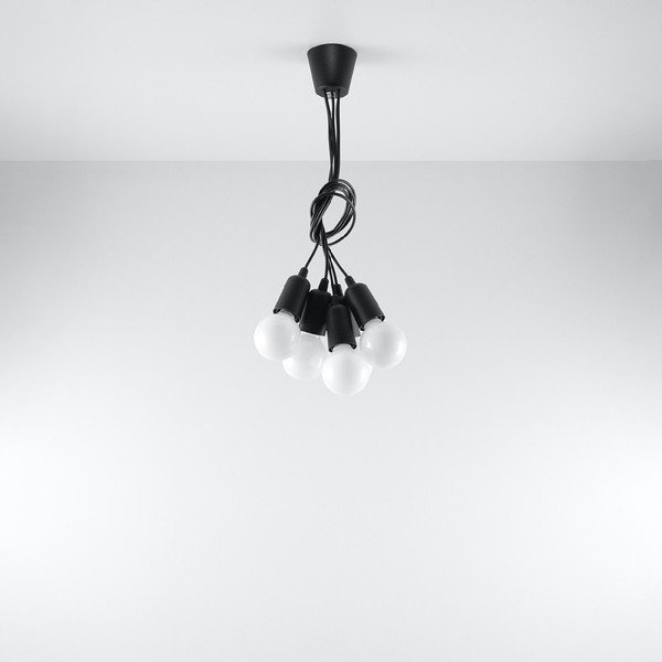 Melna piekaramā lampa 25x25 cm Rene – Sollux-image-3