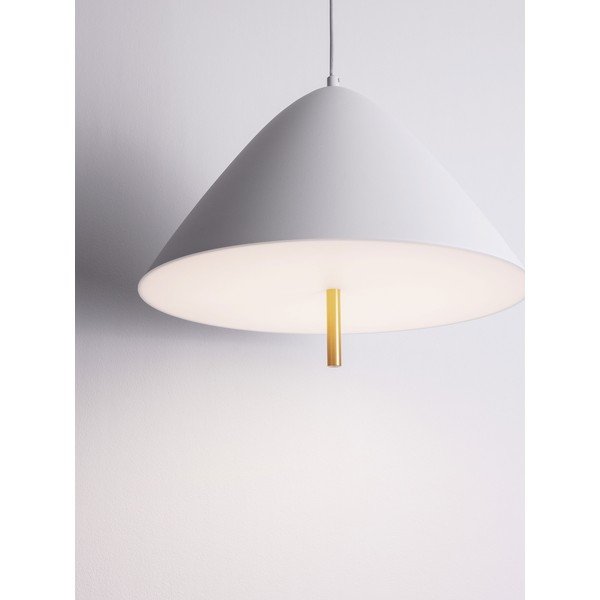Balta metāla LED piekaramā lampa ar metāla abažūru ø 40 cm Oros – Nova Luce-image-1