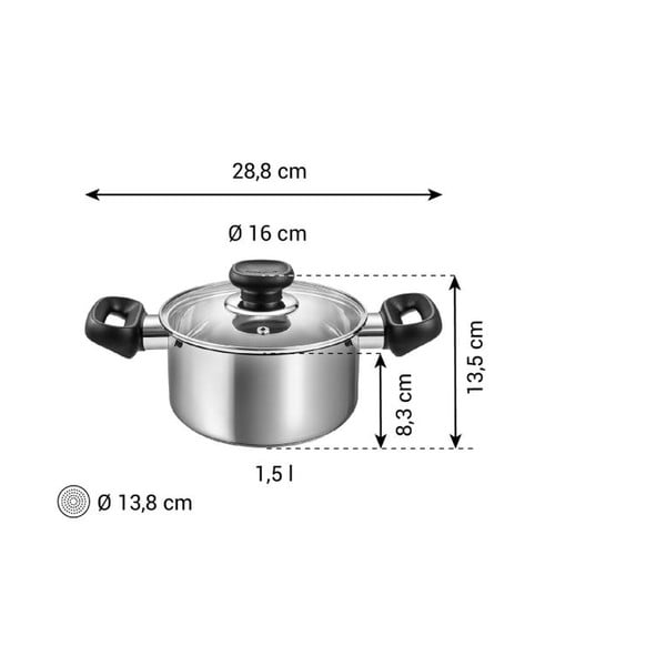 Nerūsējošā tērauda katls ar vāku piemērots indukcijas plītij 1,5 l Brava – Tescoma-image-3