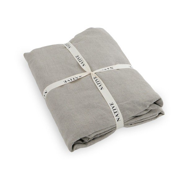 Gaiši pelēka/pelēkbrūna vienguļamā lina gultas veļa 135x200 cm Natural – Native Natural-image-2