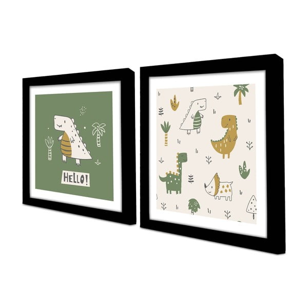 Bērnu bildes (2 gab.) 33x33 cm Hello – Wallity-image-2