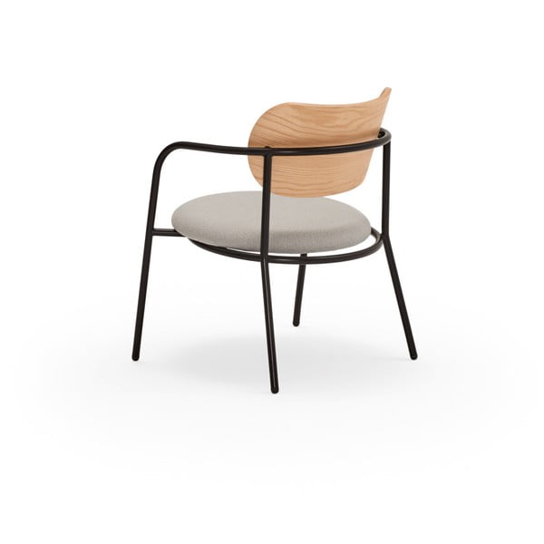 Pelēks atpūtas krēsls ar ozolkoka imitāciju Eclipse – Teulat-image-3