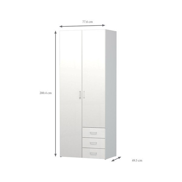 Balts skapis Evegreen House Home, augstums 200,4 cm-image-2