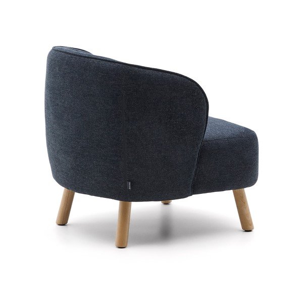 Dūmakaini zils atpūtas krēsls no šenila auduma Ulit – Kave Home-image-4