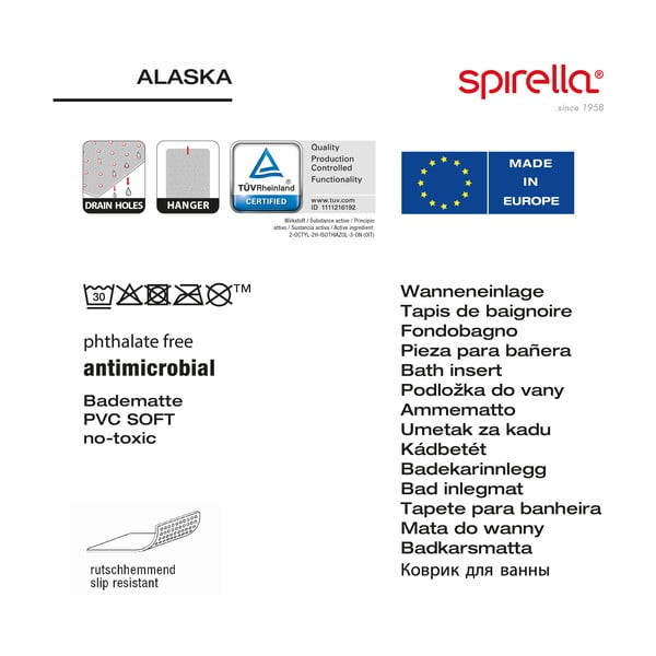 Neslīdošs paklājs vannai 36x71 cm Alaska – Spirella-image-2