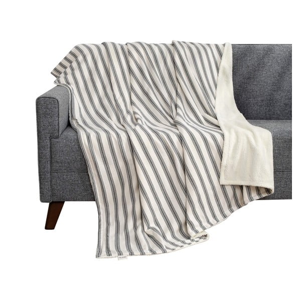 Balts/antracīta pelēks pleds 150x190 cm Soren Wellsoft – Mijolnir