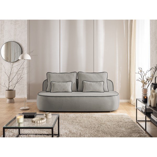 Melns/pelēks samta salokāms/ar uzglabāšanas vietu dīvāns 210 cm Saga – Ropez-image-3