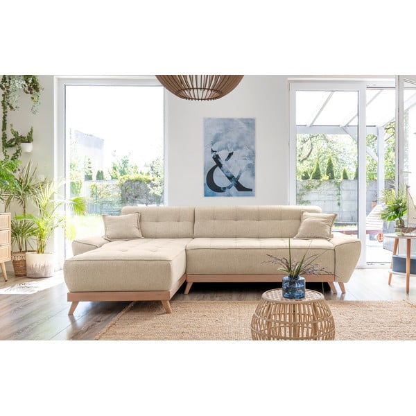 Bēšs salokāms stūra dīvāns Dazzling Daisy – Miuform-image-1