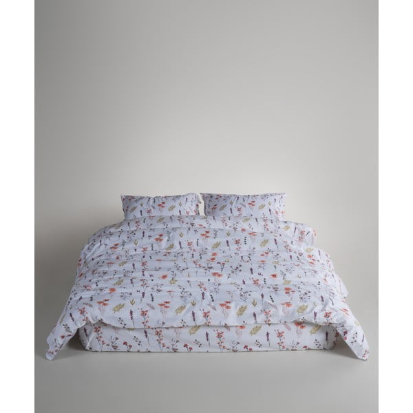 Balta divguļamā gultas veļa no ranforce kokvilnas 240x220 cm Floral Dance Autumn – Mila Home Luxury-image-2