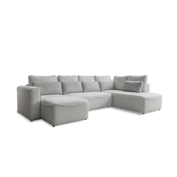Krēmkrāsas izvelkamais stūra dīvāns (U veida) Homely Tommy – Miuform