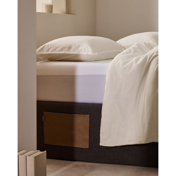 Melna polsterēta divvietīga gulta ar veļas kasti 160x200 cm Matters – Kave Home-image-2