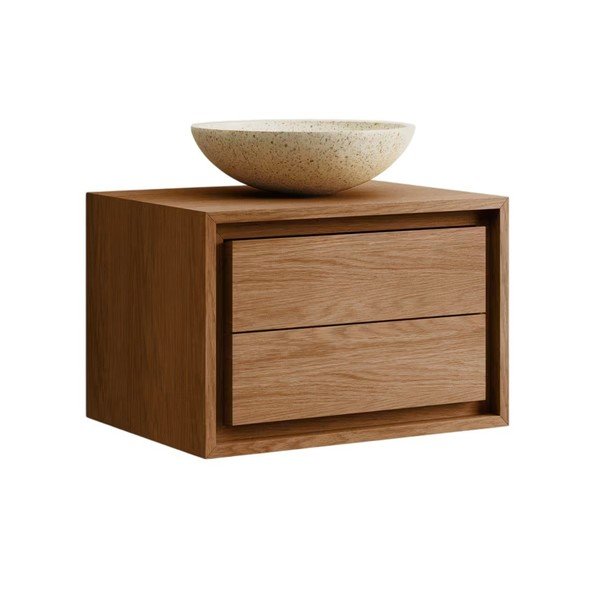 Brūns tīkkoka masīvkoka piekarams skapītis zem izlietnes 60x40 cm Kenta – Kave Home-image-4