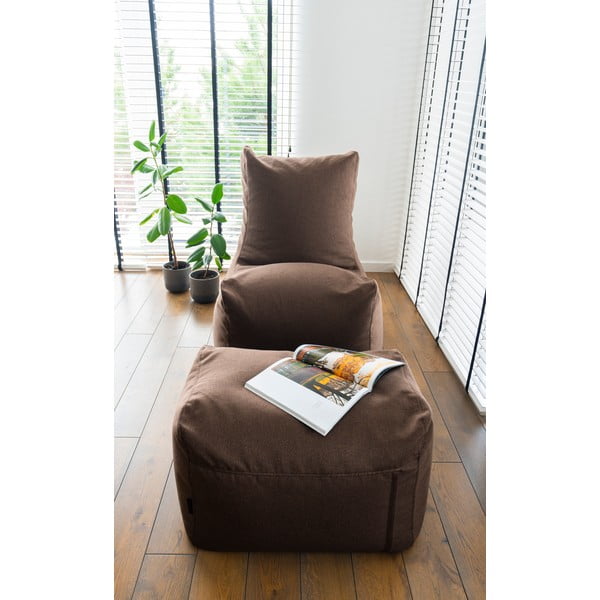 Brūns sēžammaiss no buklē auduma Plus 70 Lounge – SLOWDOWN-image-1