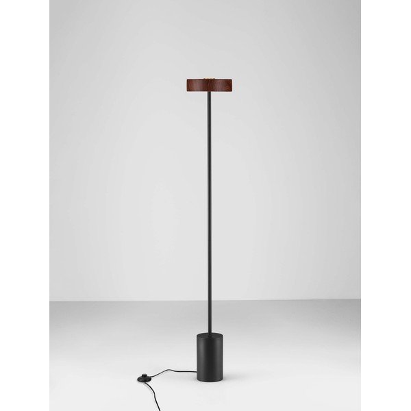 Melna/tumša dabīga toņa metāla LED stāvlampa (augstums 135 cm) Thea – Nova Luce-image-3