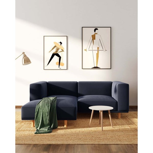 Tumši zils samta stūra dīvāns (ar kreiso stūri) Kukumo – Ame Yens-image-3