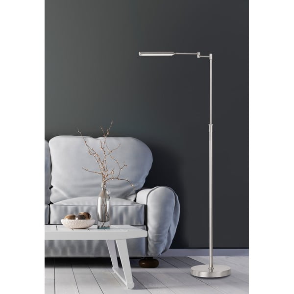 Sudraba krāsas LED stāvlampa no metāla (augstums 130 cm) Nami – Fischer & Honsel-image-1