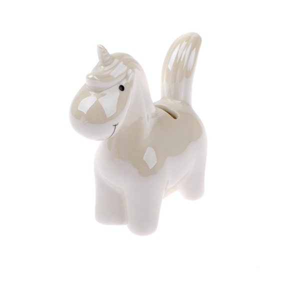 Balta porcelāna rotājums vienradža formā Dakls Vienradzis, augstums 14,2 cm