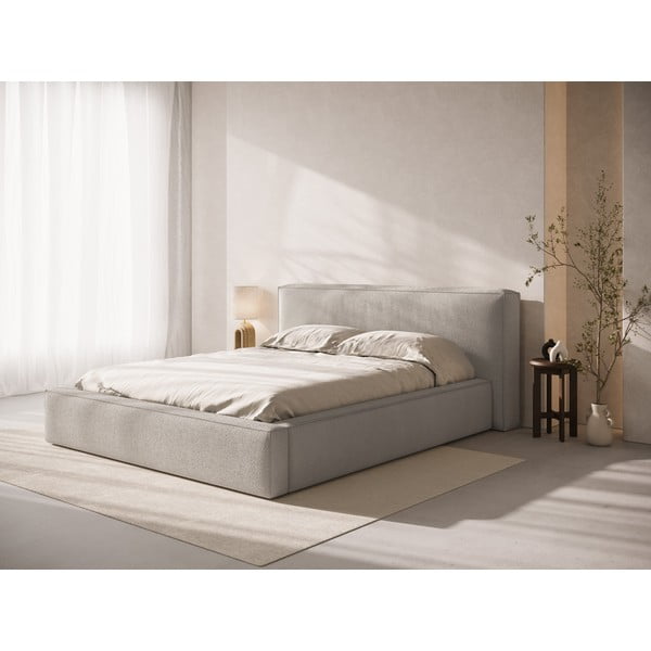 Gaiši pelēks polsterēts gultas galvgalis 229x100 cm Olivia – Micadoni -image-1