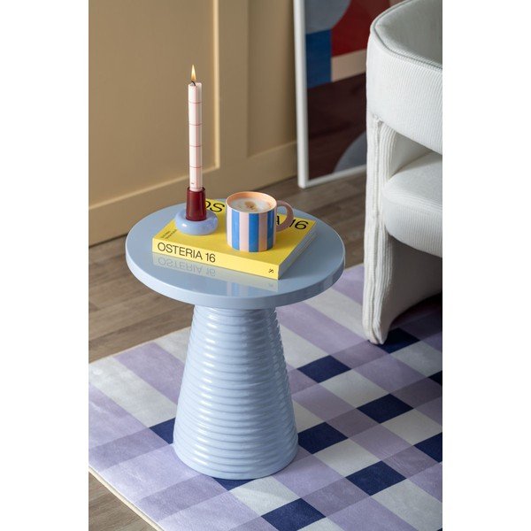 Metāla apaļš sānu galdiņš ø 40 cm Catania Ribbed – Leitmotiv-image-1