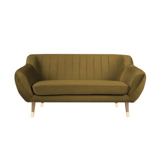 Zelta krāsas samta dīvāns Mazzini Sofas Benito, 158 cm