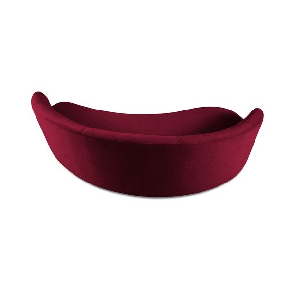 Bordo sarkans samta asimetrisks dīvāns Mazzini Sofas Debbie, kreisais stūris-image-3