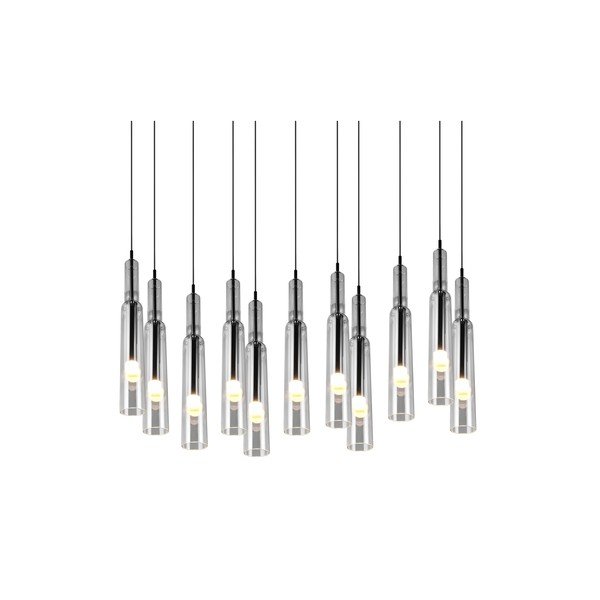 Melna/sudraba krāsas LED piekaramā lampa ar stikla abažūru Lucent – Trio Select-image-2