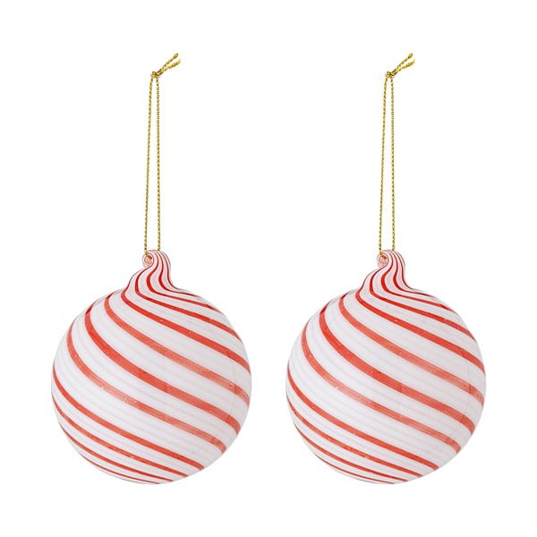 Stikla Ziemassvētku eglītes bumbiņas (2 gab.) ø 8 cm Zwirl – Bloomingville