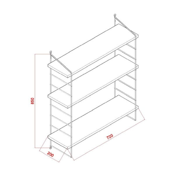 Spīdīgi balts sienas plaukts Armon-image-2