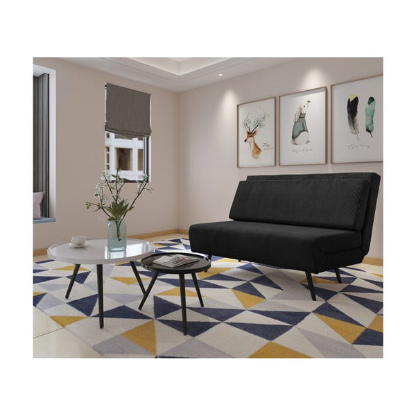 Antracīta pelēks velveta salokāms dīvāns 140 cm Mallory – Støraa-image-3