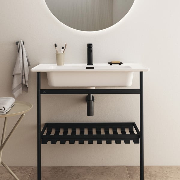 Melns metāla statīvs zem izlietnes 76x84 cm Conca – Ideal Standard-image-3
