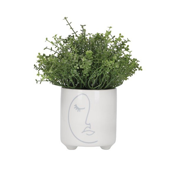 Balts keramikas puķu podiņš Kitchen Craft Abstract Face-image-2