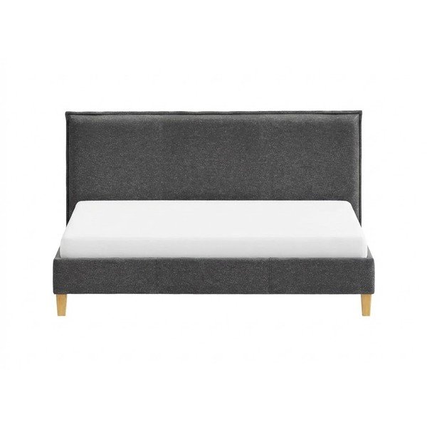 Tumši pelēka polsterēta divvietīga gulta ar redelēm 140x200 cm Tina – Ropez-image-2