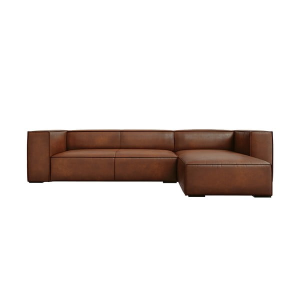 Konjaka brūnas ādas stūra dīvāns (labais stūris) Madame – Windsor & Co Sofas